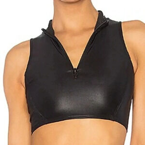 Alexis Ren black zippered sleeveless crop top New with Tags